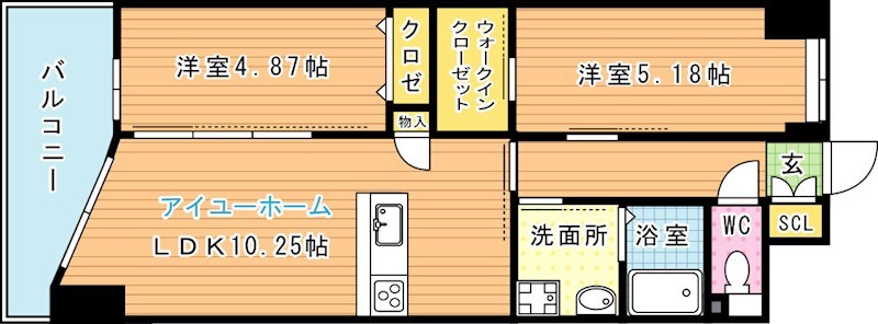 ギャラン二島 1305号室 間取り