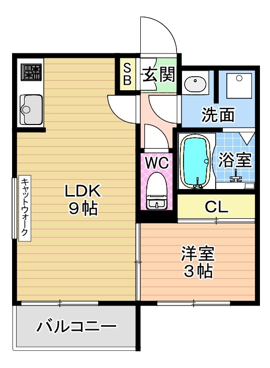 Ｋａｔｚｅ戸畑(カッツェ戸畑) 203号室 間取り