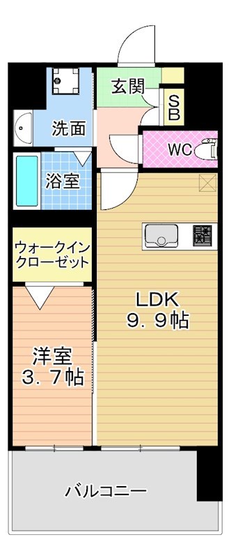 MID TERRACE (ミッドテラス) 405号室 間取り