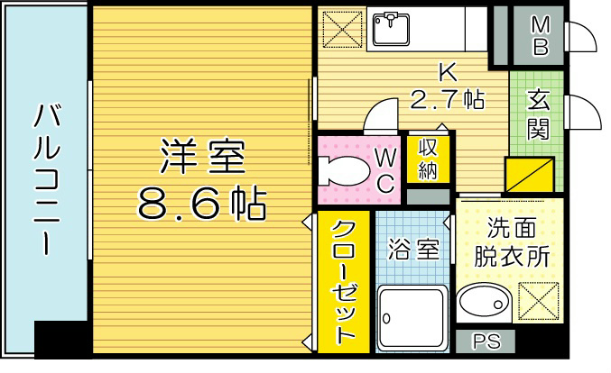 グラーツィア畠中 607号室 間取り