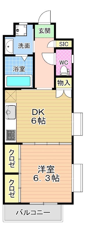 サンシャイン・キャナル小倉 606号室 間取り