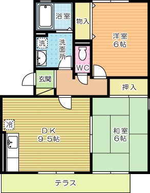 メルベーユ前田Ⅱ 101号室 間取り