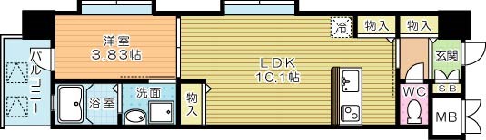 ギャラン柳町 405号室 間取り