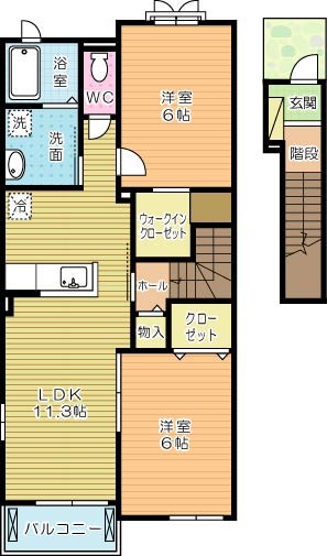 プレアデスⅡ 205号室 間取り