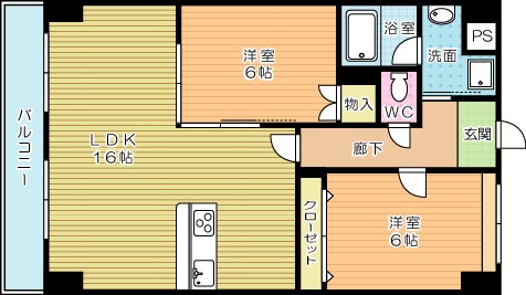 コンフォートスクエア安部山 503号室 間取り