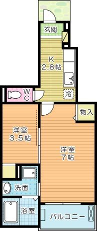 ポルタコスタⅡ A棟 101号室 間取り