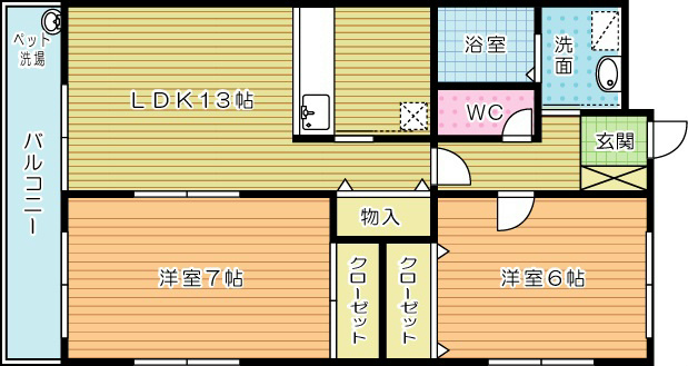 アーベントスクエア 302号室 間取り
