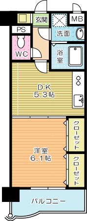 ニューシティアパートメンツ南小倉Ⅱ 808号室 間取り