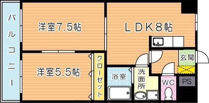 ロイヤルエレガンス 705号室 間取り