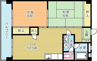 コーポ三好 402号室 間取り