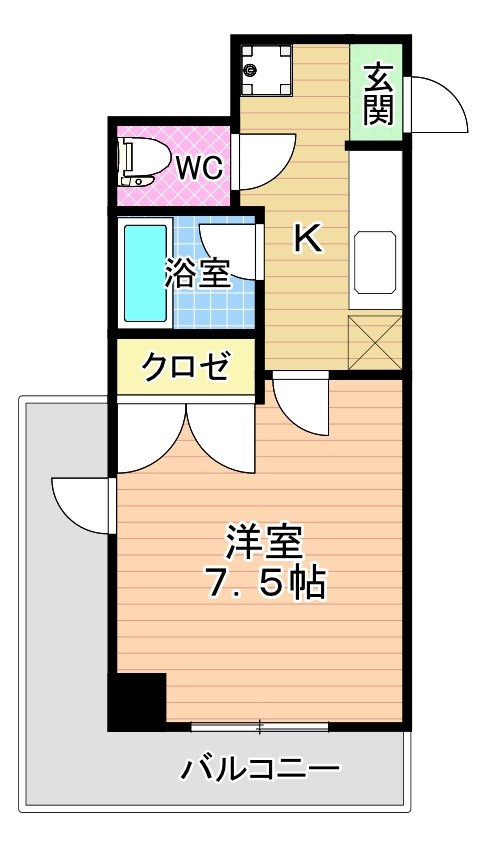 ニューサンリバー６番館  1005号室 間取り