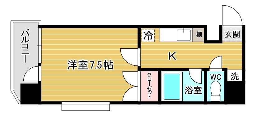 ニューサンリバー６番館 211号室 間取り