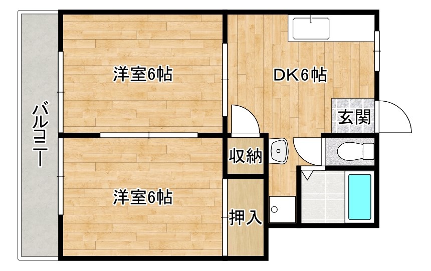 コーポ原田 301号室 間取り