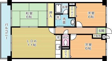 ウェルス嵐山 303号室 間取り