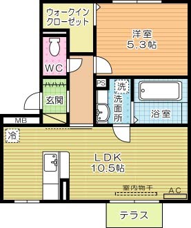 エスポワール祇園Ｂ 103号室 間取り