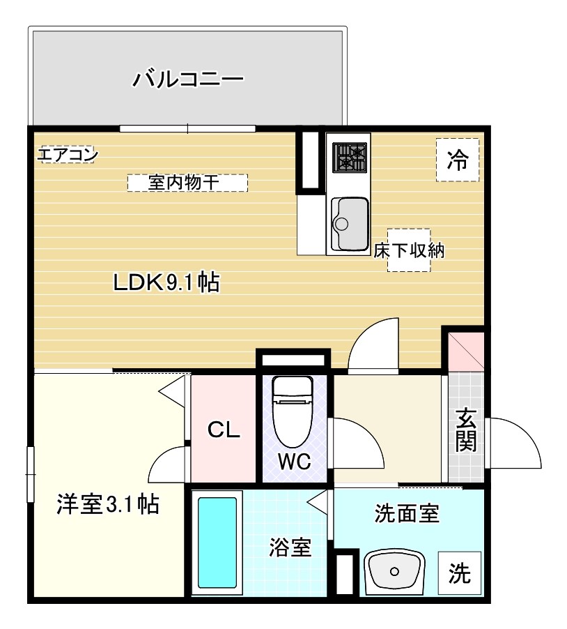 D-ROOM南方 305号室 間取り