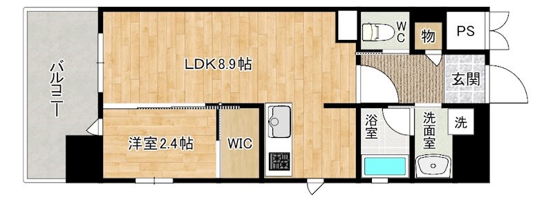 YSP城野(ワイエスピー城野) 1101号室 間取り