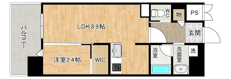 YSP城野(ワイエスピー城野) 1003号室 間取り