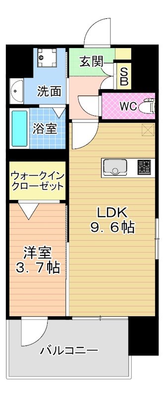 MID TERRACE (ミッドテラス) 907号室 間取り