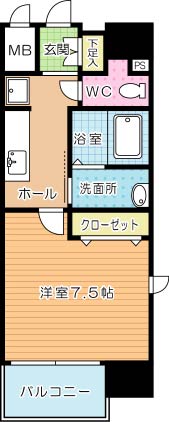 ＡＸＩＯ　ＫＯＫＵＲＡ（アクシオ小倉） 305号室 間取り