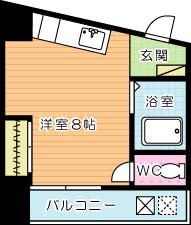 グランベール北九大前 302号室 間取り