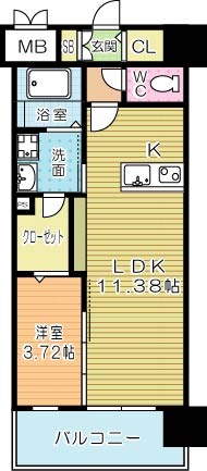 LEGEND　TAKAMI(レジェンド高見)　N棟 504号室 間取り