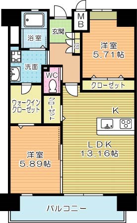 LEGEND　TAKAMI(レジェンド高見)　S棟 214号室 間取り