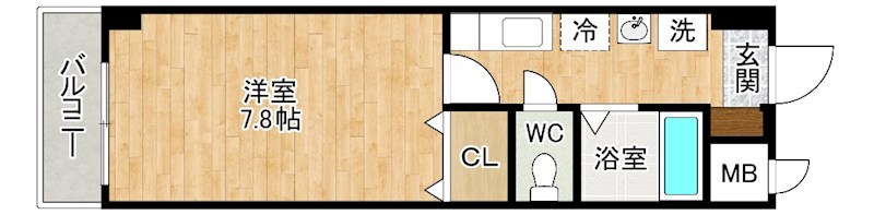 ジョイ北方  402号室 間取り