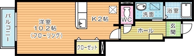 ＣＨＲＩＳ ＳＡＮＭＯＮ（クリス山門） 106号室 間取り