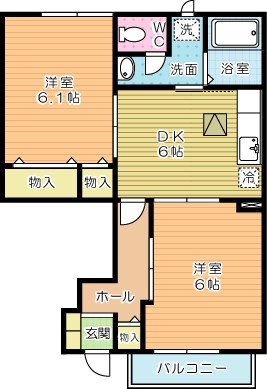 リバーサイド広徳  103号室 間取り