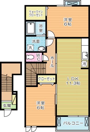 ＨＯＴＡＲＵ-Ｕ（ホタル　ユー） 202号室 間取り