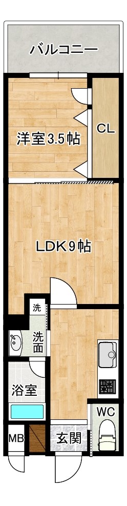 コンダクトレジデンスJONO(コンダクトレジデンス城野) 904号室 間取り