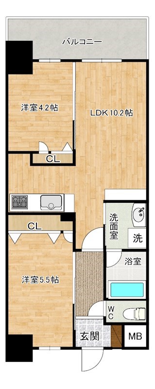 コンダクトレジデンスJONO(コンダクトレジデンス城野) 207号室 間取り