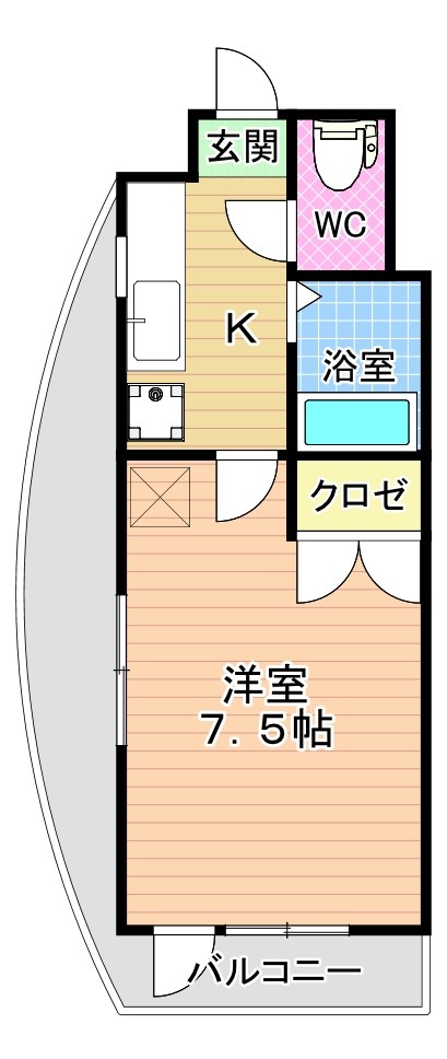 ニューサンリバー７番館 301号室 間取り