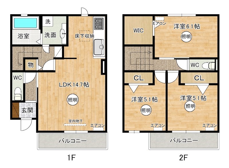 D-ROOM守恒　B棟 102号室 間取り