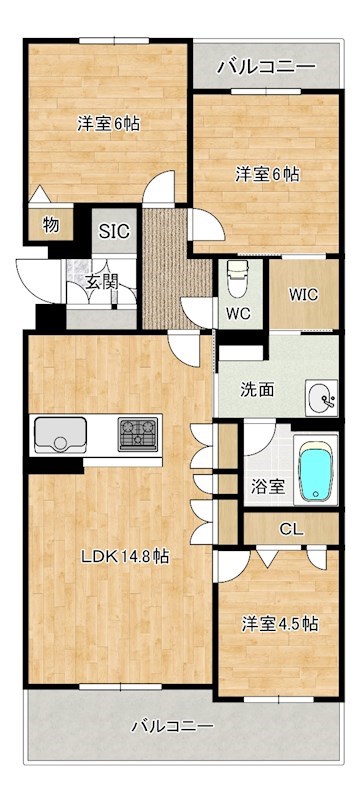 シャーメゾンステージ新成 303号室 間取り
