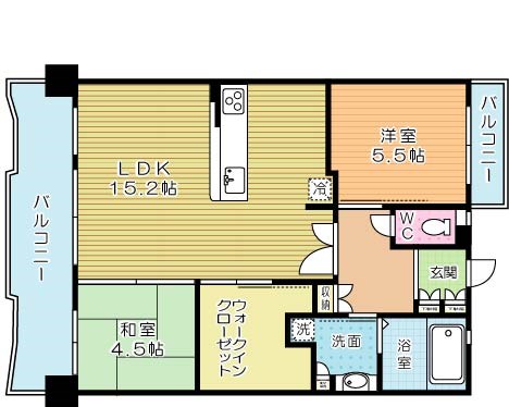 アースコート小倉金田 902号室 間取り