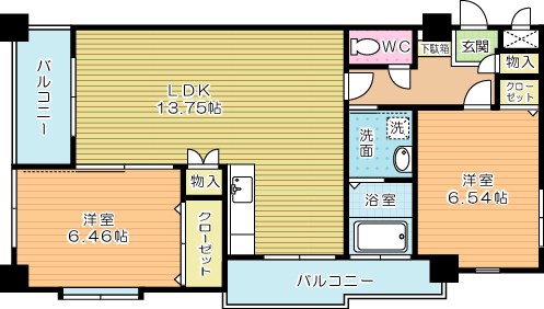 サンシャイン熊本 504号室 間取り