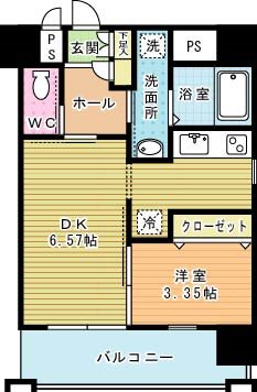 フェリシエ馬借 1001号室 間取り