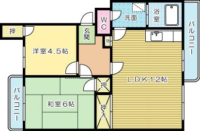 富士見サンハイツ 402号室 間取り