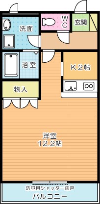 ミレニアムハイツ熊本 202号室 間取り