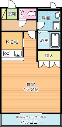 ミレニアムハイツ熊本 203号室 間取り