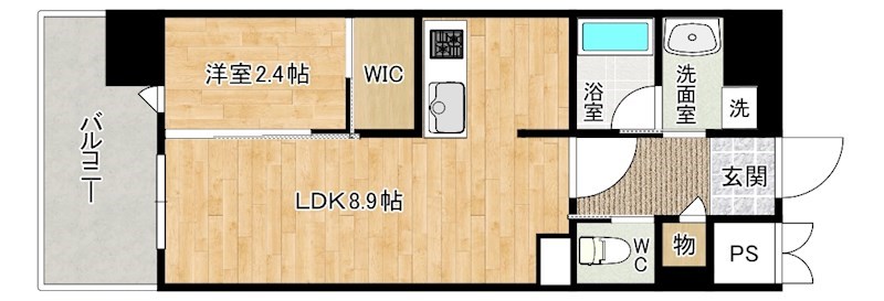 YSP城野(ワイエスピー城野) 1002号室 間取り