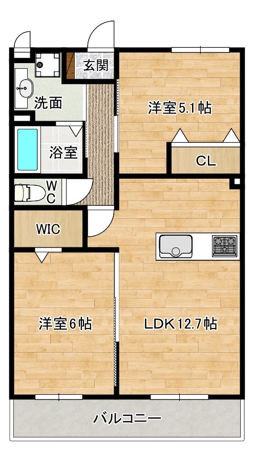 CITRUS　TREE（シトラス　ツリー） 106号室 間取り