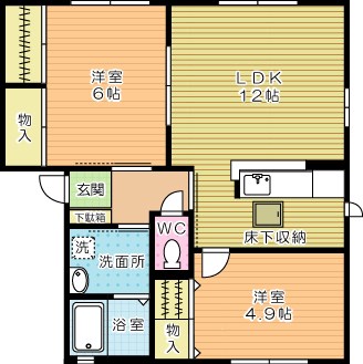 グランシャーメゾン　Ｂ棟  102号室 間取り