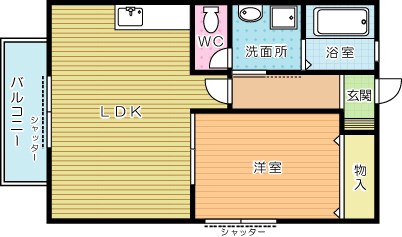 トレゾア湯川新町　B棟 101号室 間取り