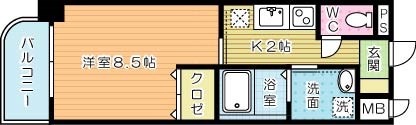セトルイン鳳 607号室 間取り
