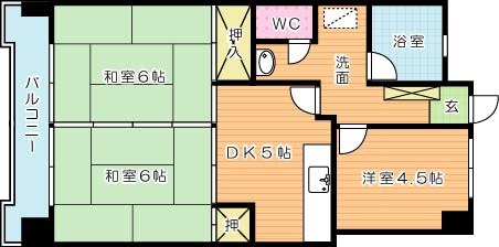 第８岡部ビル  403号室 間取り