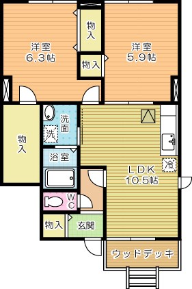 アビタシオン南方 103号室 間取り