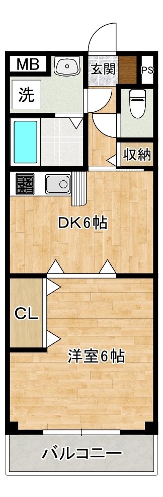サンライフ徳力 202号室 間取り